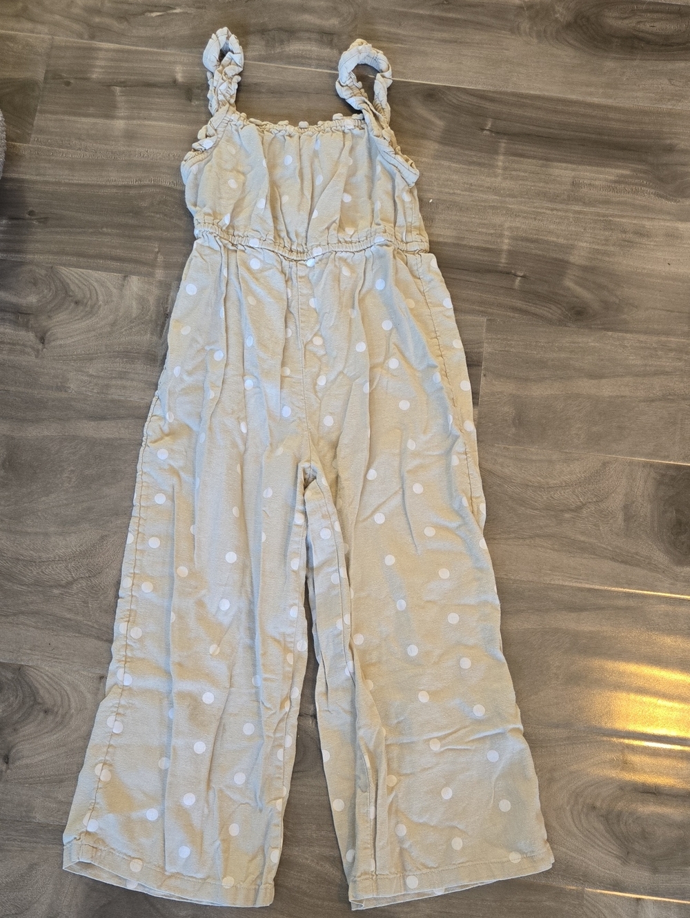 Old Navy Cream Polka Dot Wide-Leg Jumpsuit